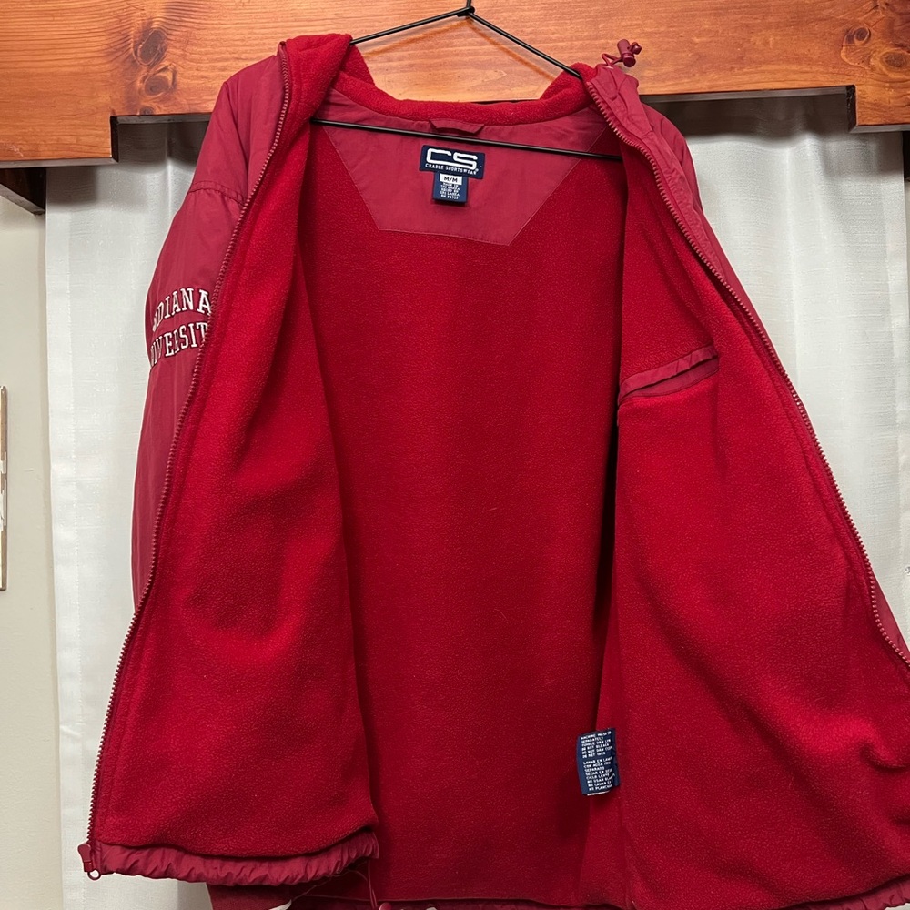 Indiana University Insulated Zip Up Hooded Windbreaker - Picture 4 of 8